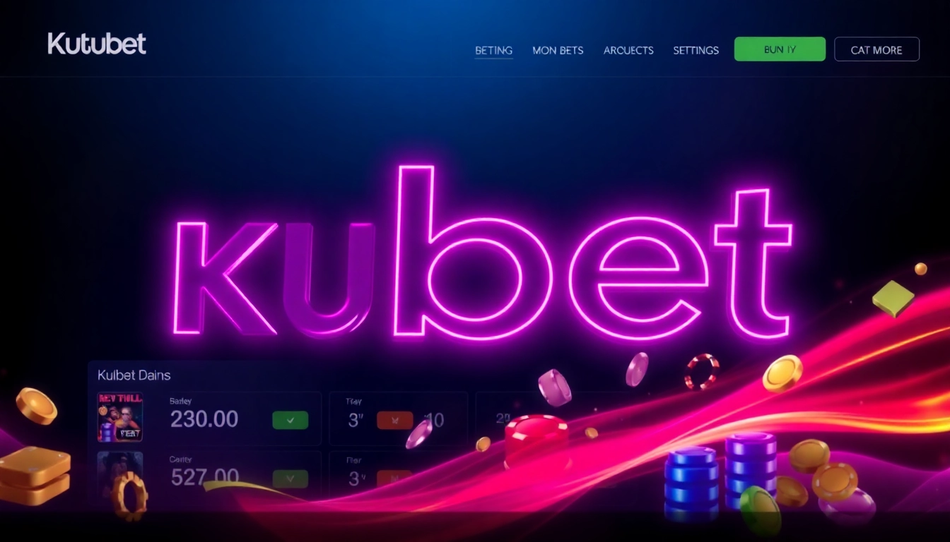 Kubet online betting platform with engaging neon-lit interface highlighting trust and excitement for users.