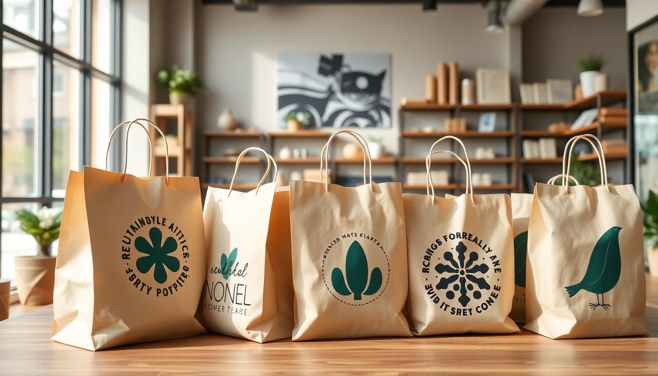 Elegant torebki papierowe Lublin displayed in a retail setting, highlighting durability and eco-friendly design for business branding.