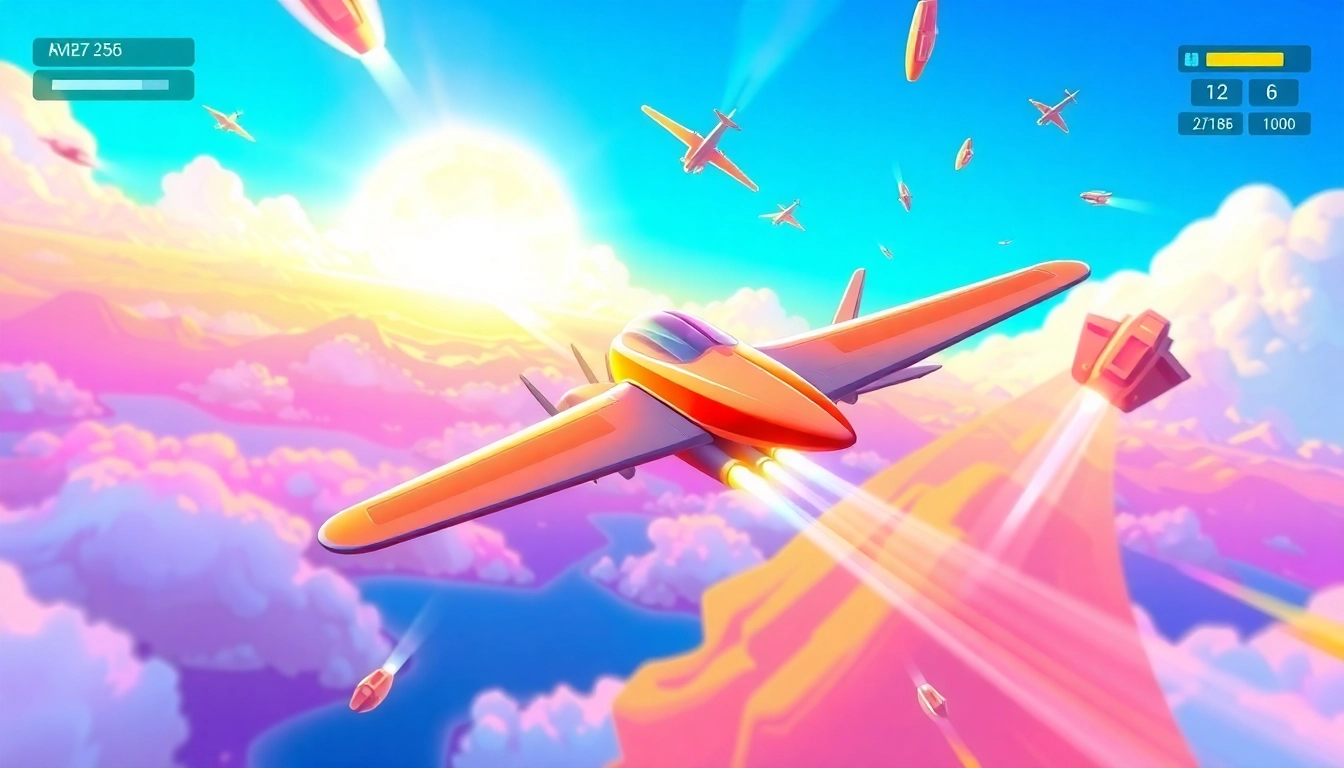 Aviator game screenshot showcasing airplane flight with multipliers and vibrant graphics for engaging gameplay.