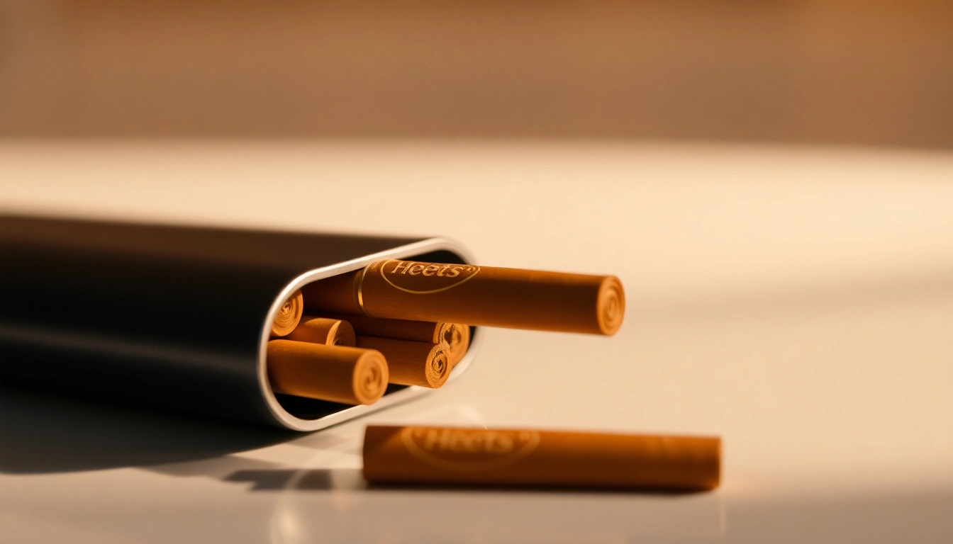 Heets sigara tobacco sticks being inserted into a modern IQOS device, showcasing ease of use and product quality for smokers seeking smoke-free alternatives.