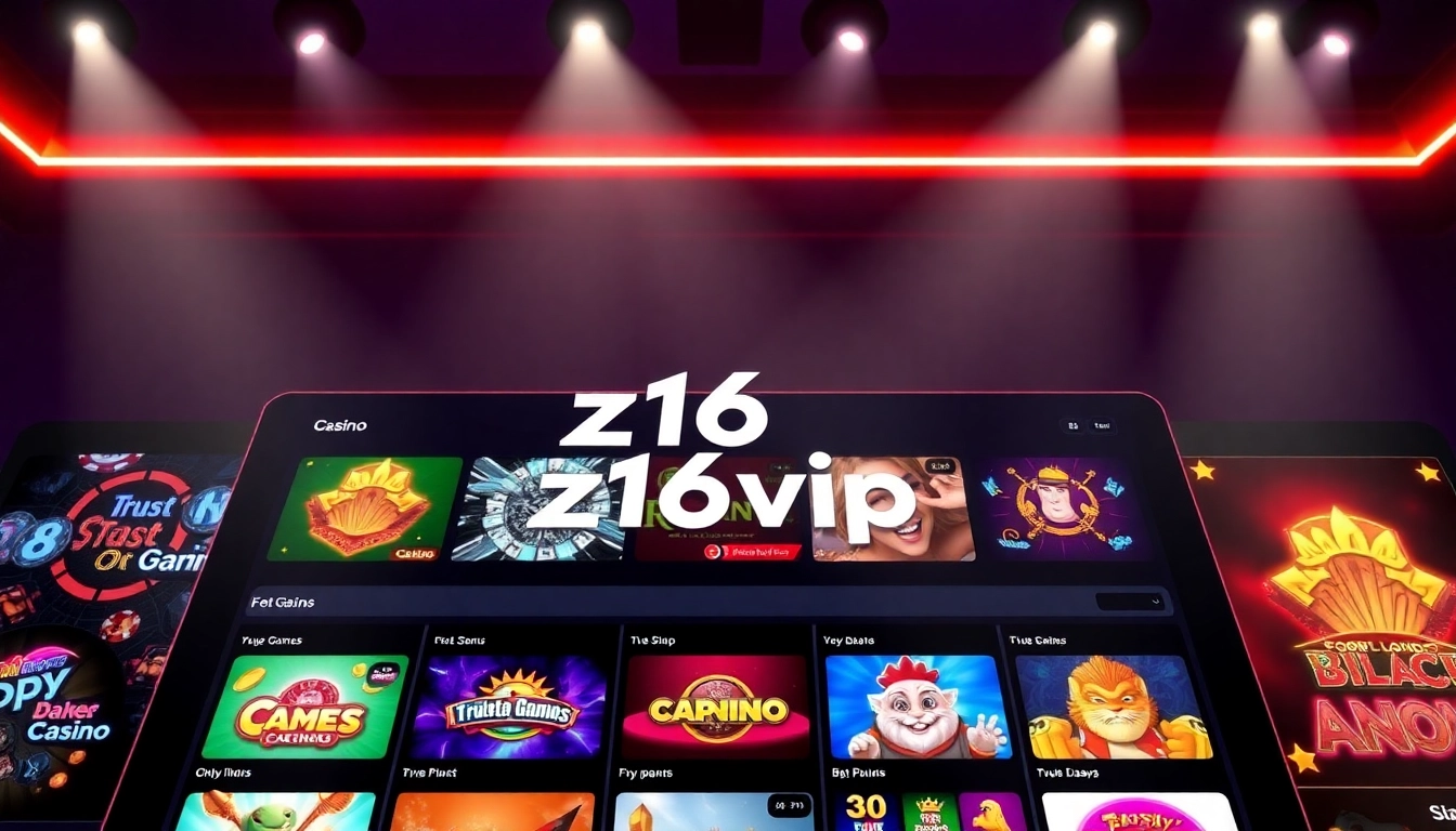z16vip online casino platform showcasing engaging interface and secure gaming environment,
