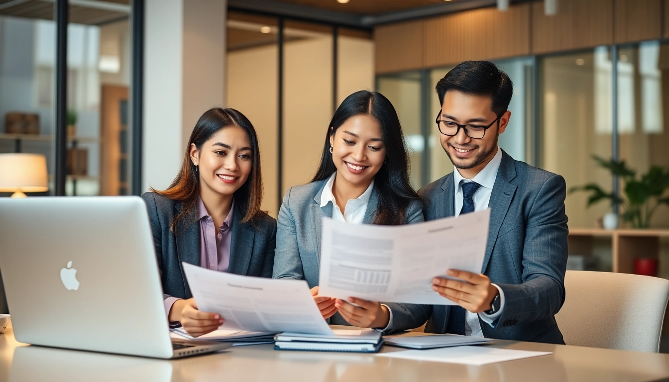 Expert comptable Casablanca team analyzing financial reports with digital tools for business growth