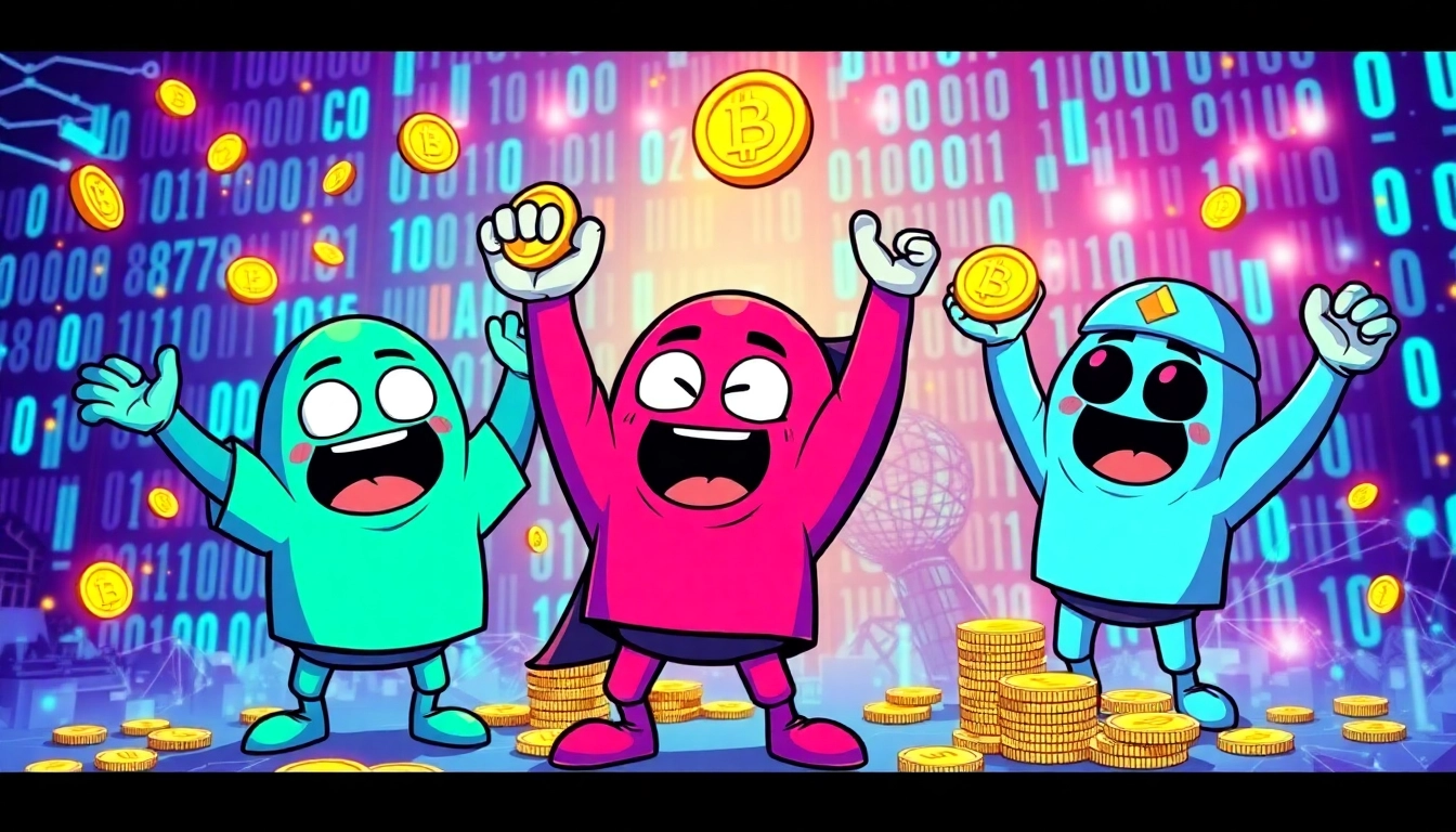 Crypto Community Meme boosts engagement with animated characters celebrating blockchain success