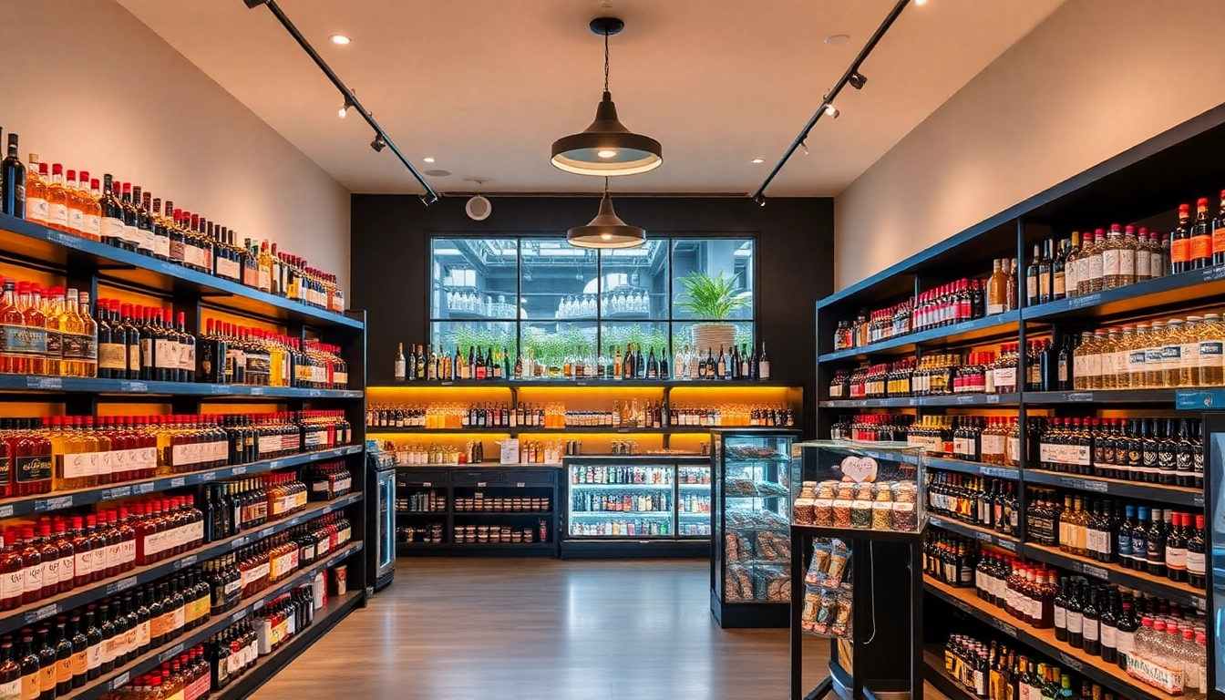 Liqors Birmingham Stylish, well-lit store display of premium spirits with vibrant bottles and