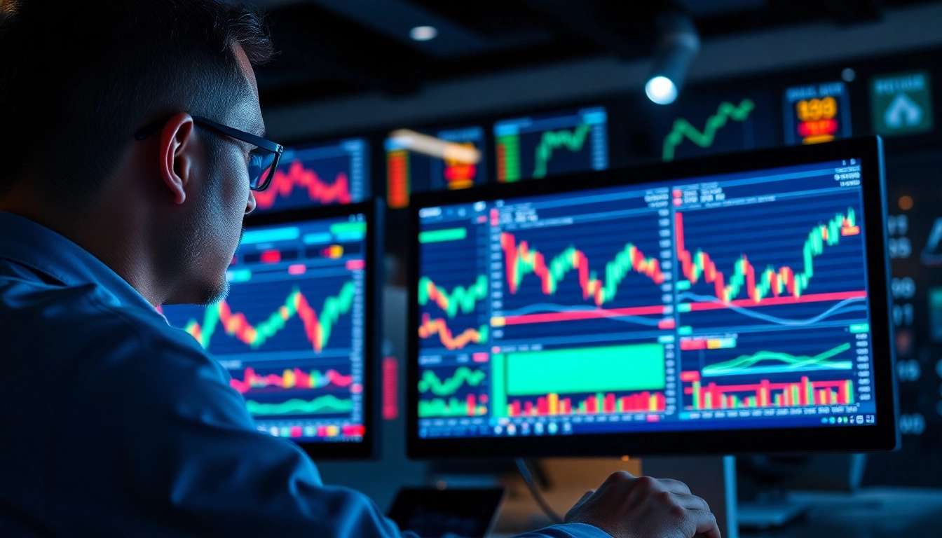 Trading view platform displaying detailed market charts with real-time data analytics for